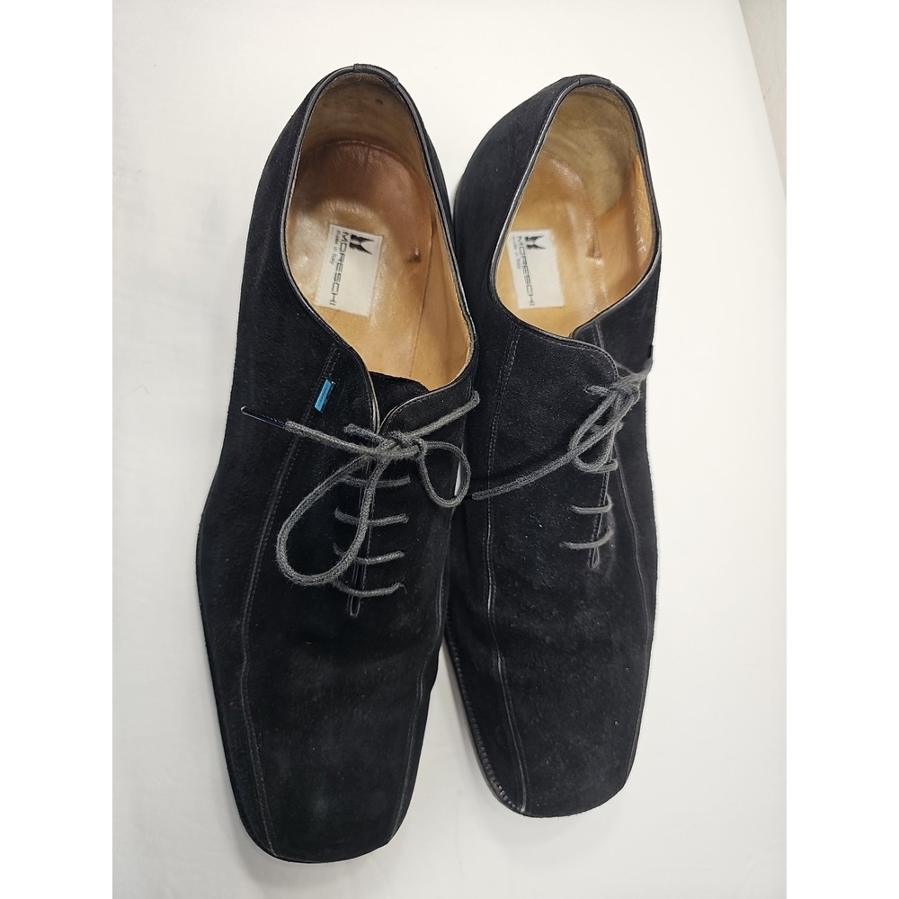 Moreschi Men's Black Suede Oxford/ Loafers Shoes - Made In Italy-US 14